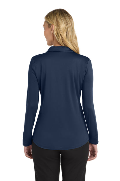 Port Authority  Women's Silk Touch   Performance Long Sleeve Polo. L540LS Navy