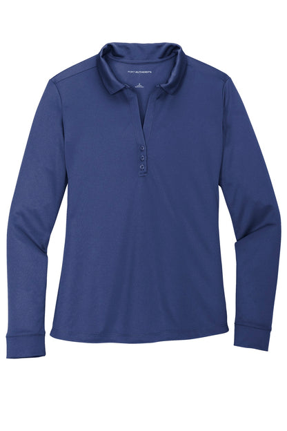 Port Authority  Women's Silk Touch   Performance Long Sleeve Polo. L540LS Royal