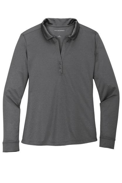 Port Authority  Women's Silk Touch   Performance Long Sleeve Polo. L540LS Steel Grey