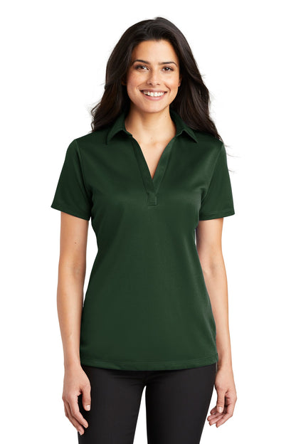 Port Authority Women's Silk Touch Performance Polo. L540 Dark Green