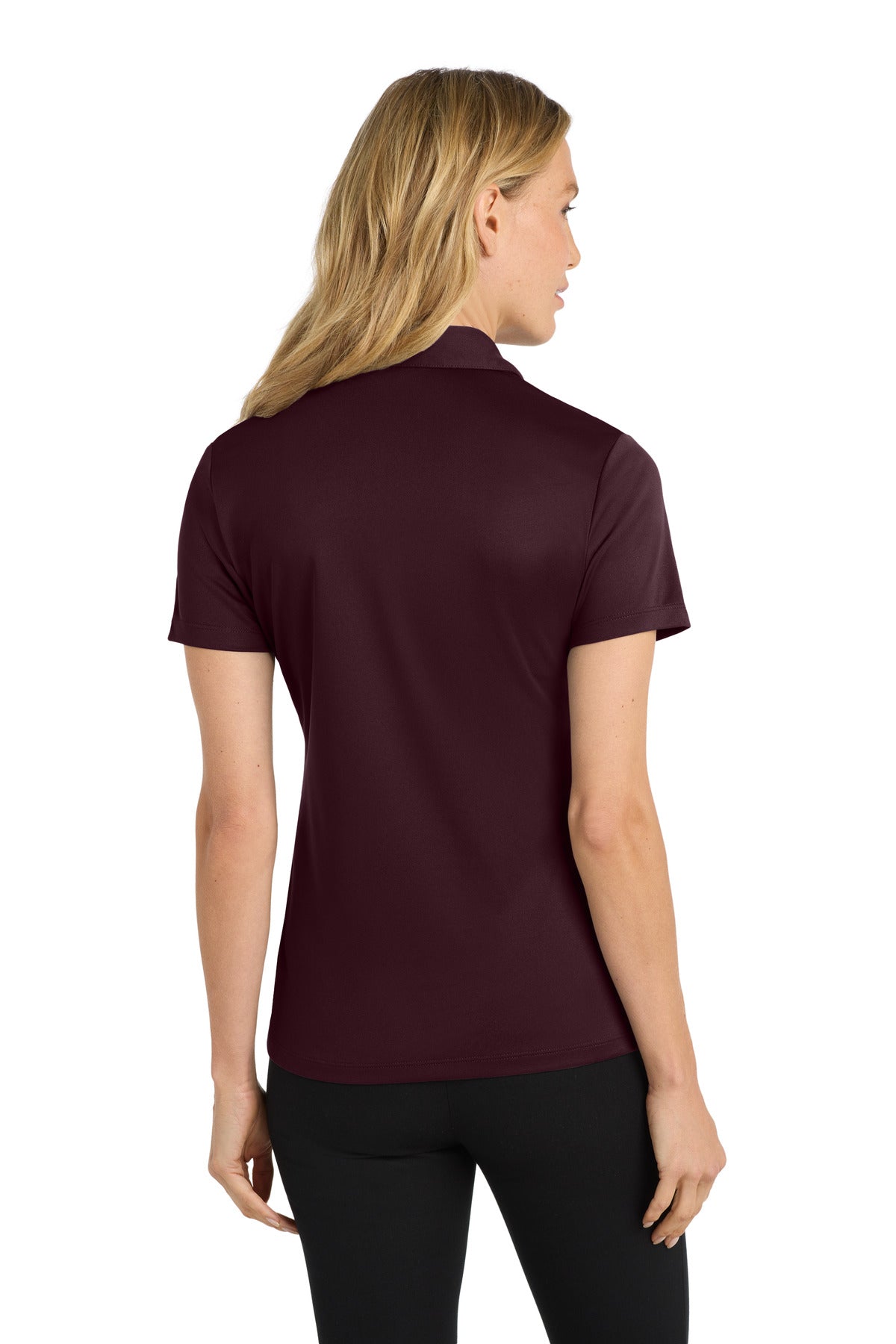 Port Authority Women's Silk Touch Performance Polo. L540 Maroon