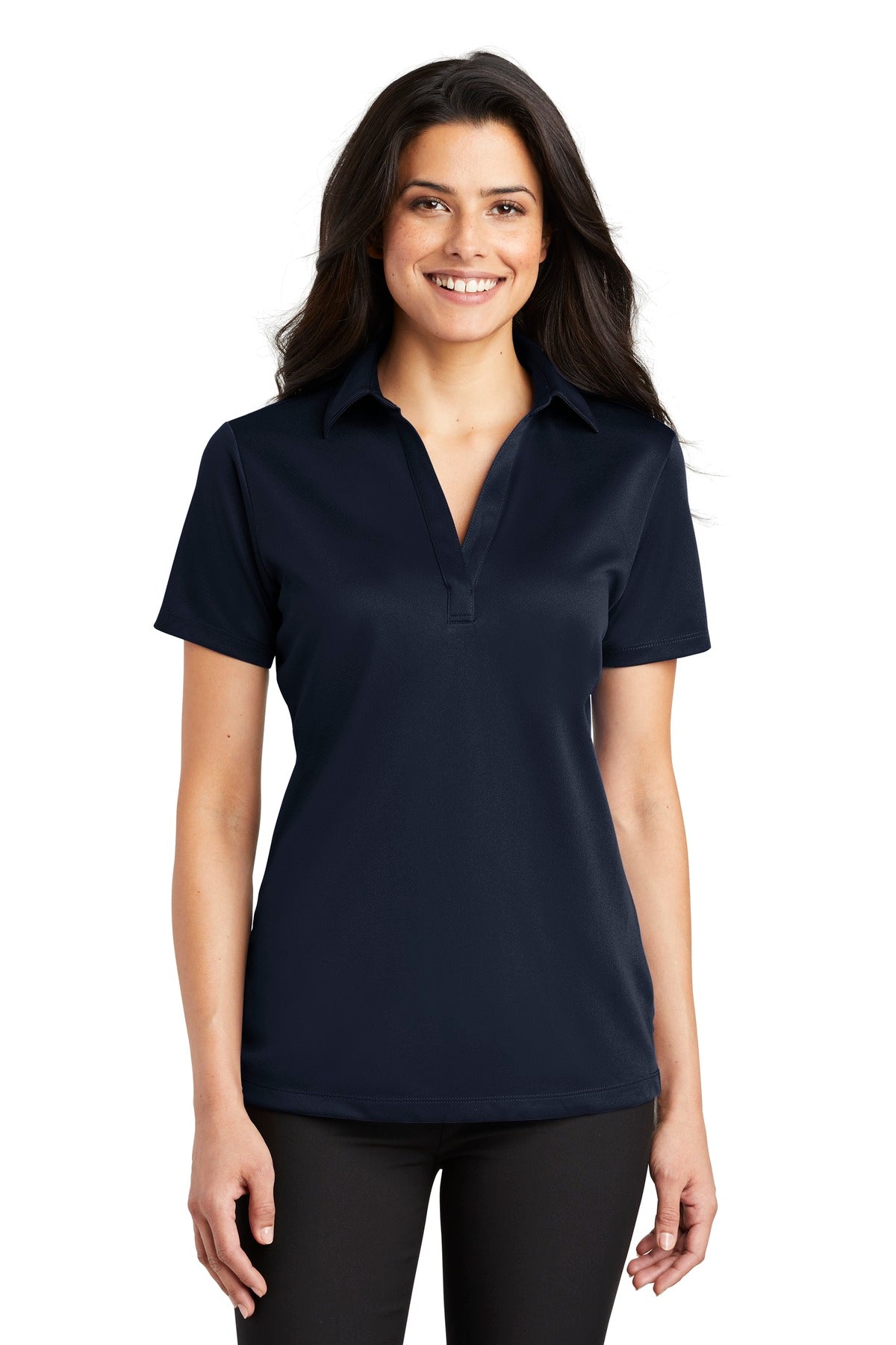 Port Authority Women's Silk Touch Performance Polo. L540 Navy