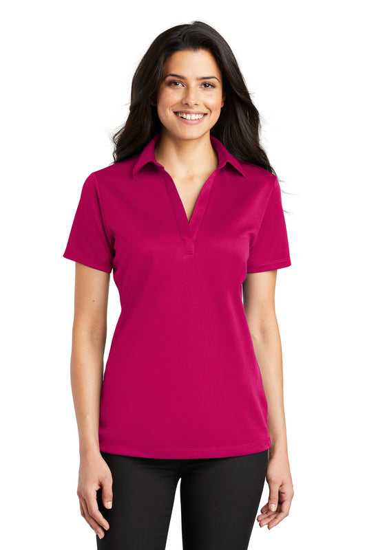 Port Authority Women's Silk Touch Performance Polo. L540 Pink Raspberry