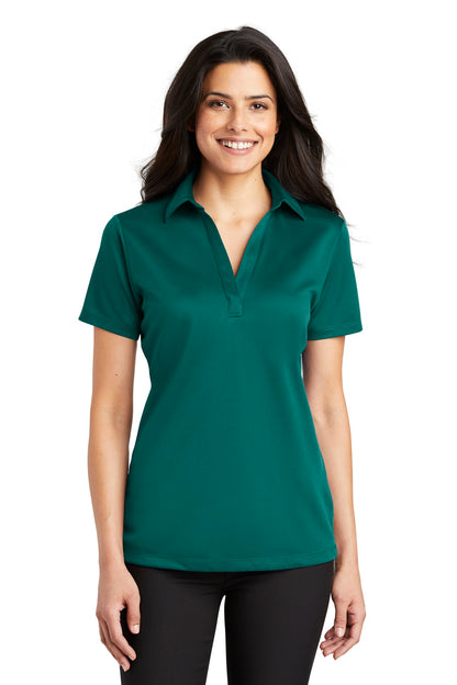 Port Authority Women's Silk Touch Performance Polo. L540 Teal Green