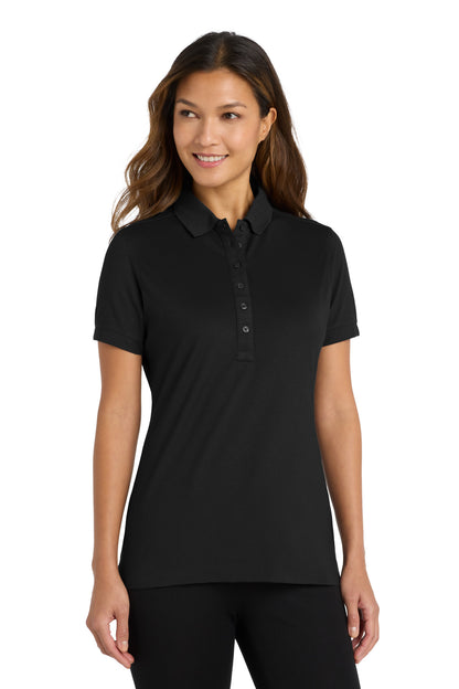 Port Authority Women's Stretch Pique Polo. L555 Black