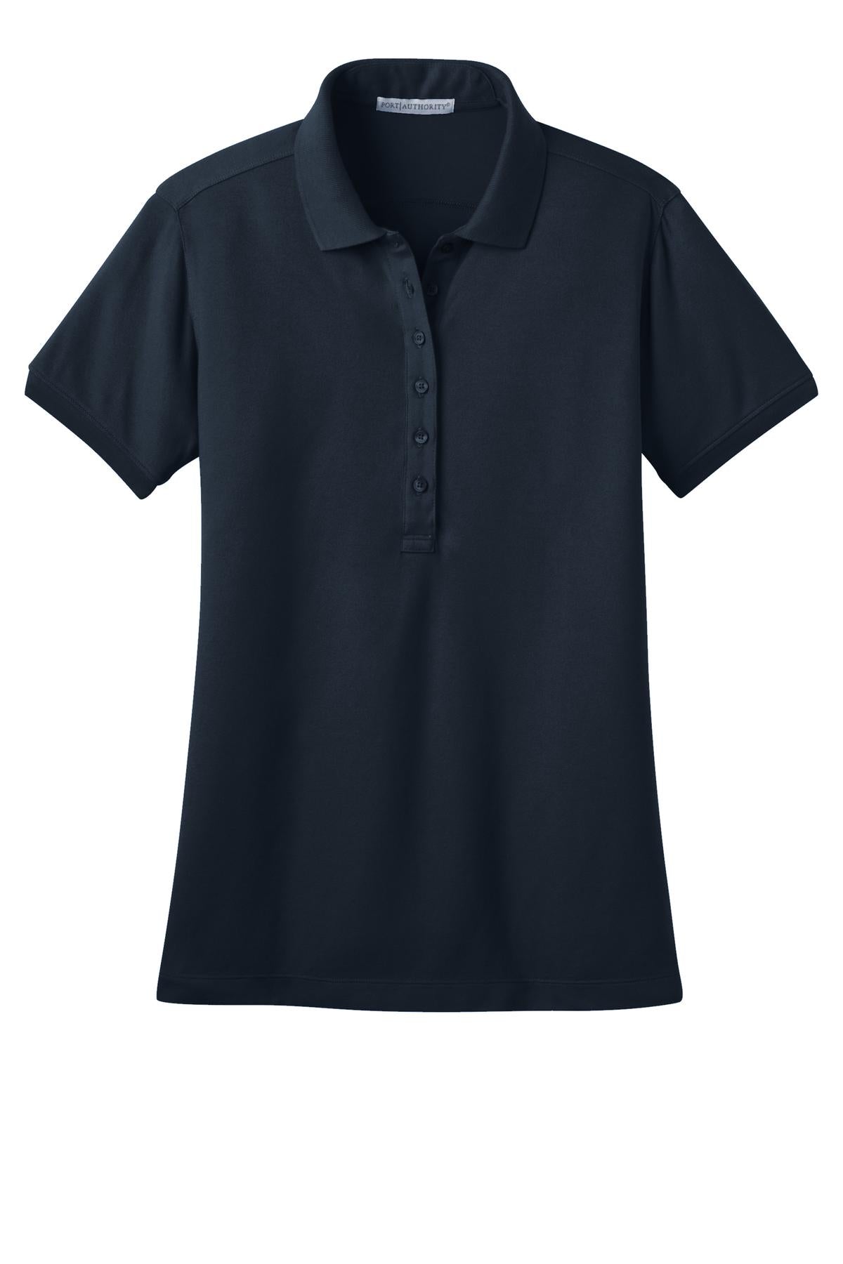 Port Authority Women's Stretch Pique Polo. L555 Dress Blue Navy