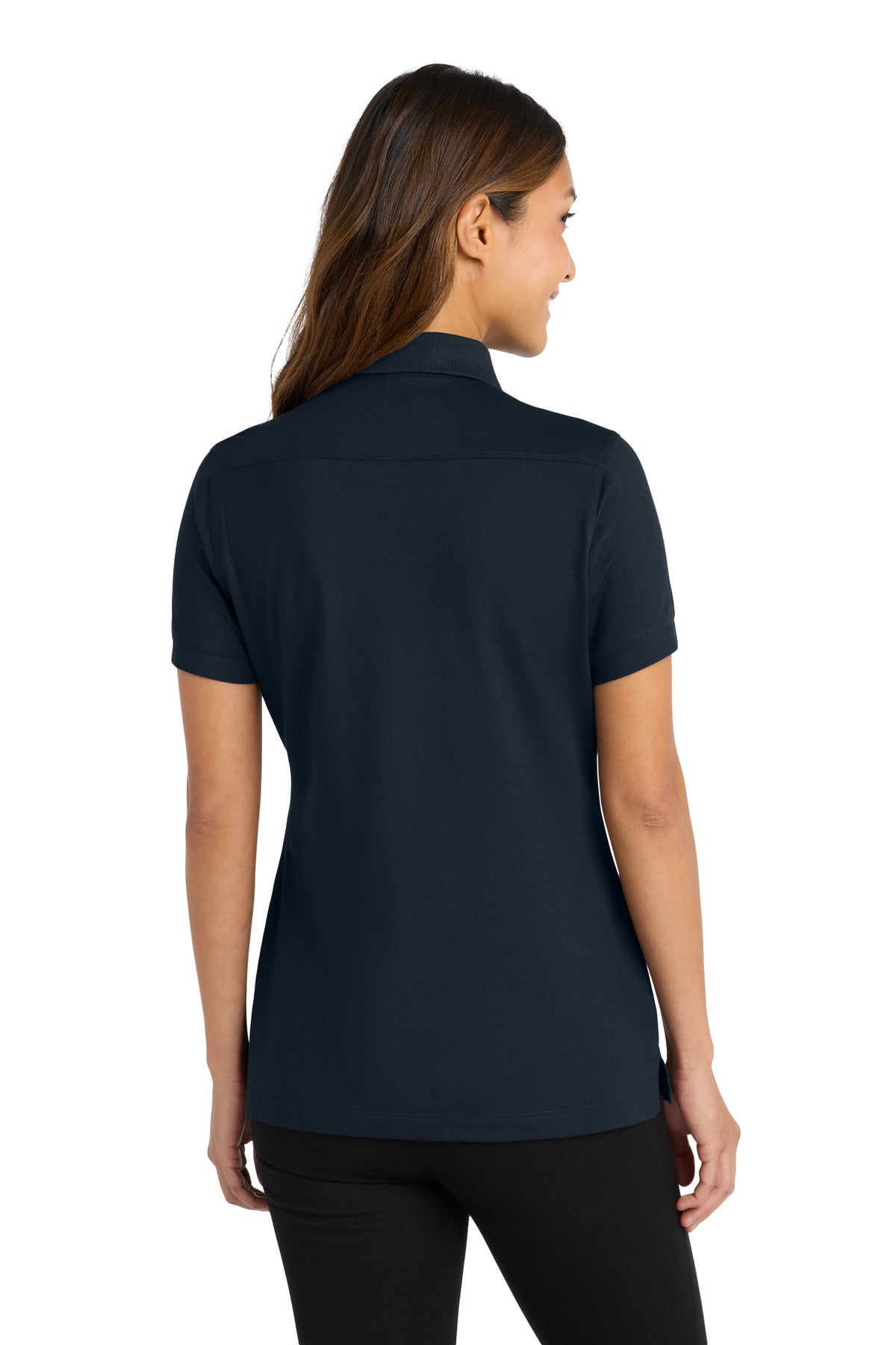 Port Authority Women's Stretch Pique Polo. L555 Dress Blue Navy