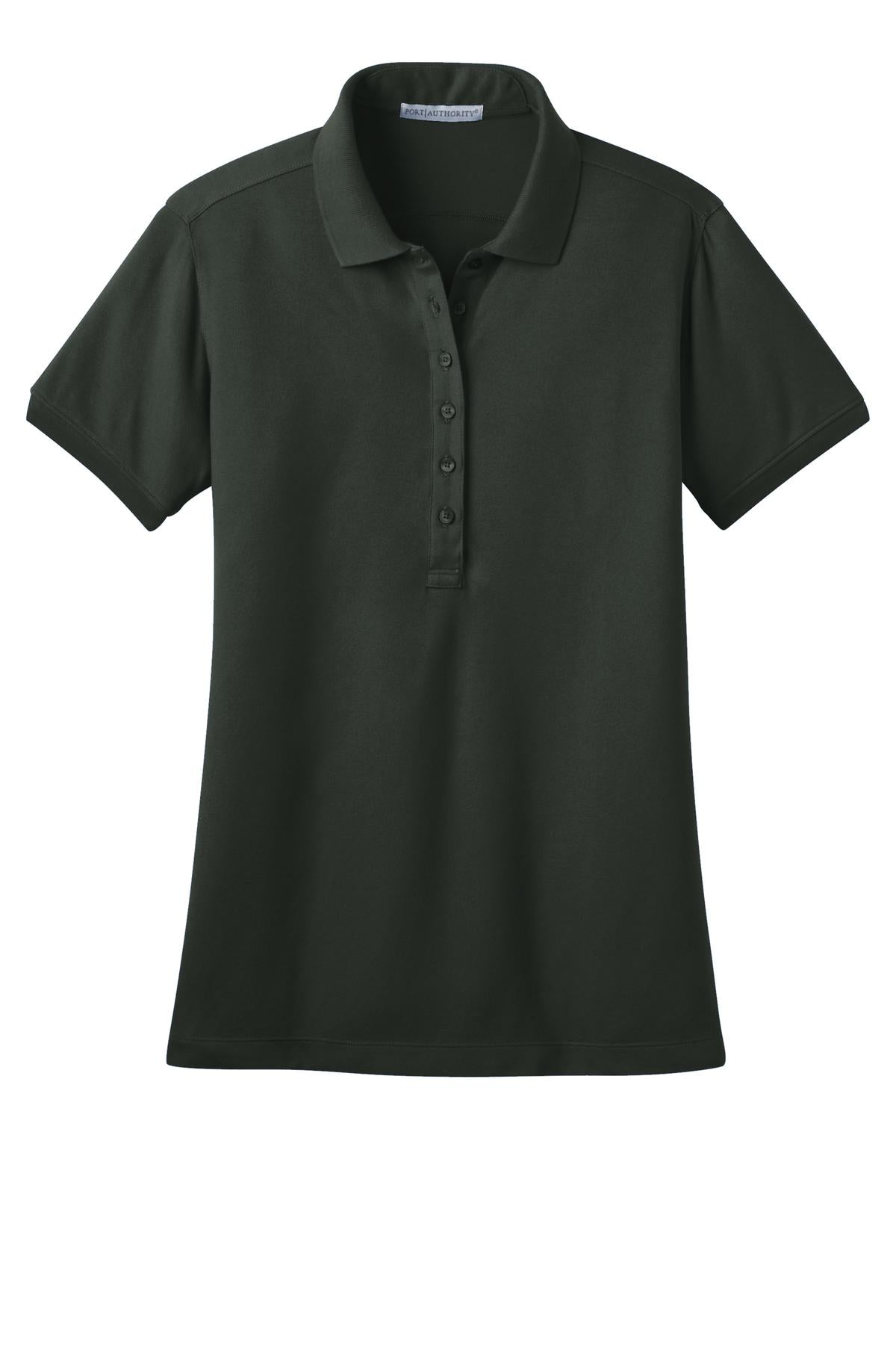 Port Authority Women's Stretch Pique Polo. L555 Grey Smoke