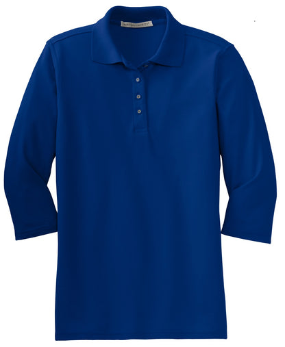 Port Authority Women's Silk Touch 3/4-Sleeve Polo. L562 Royal