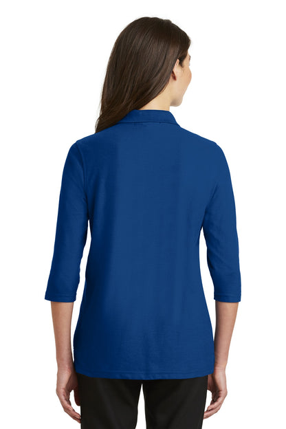 Port Authority Women's Silk Touch 3/4-Sleeve Polo. L562 Royal