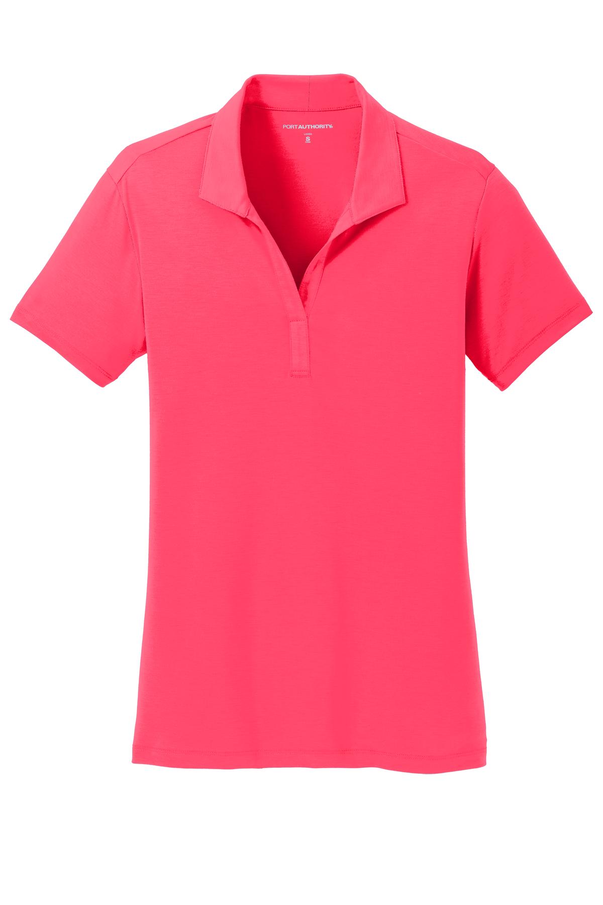 Port Authority Women's Cotton Touch Performance Polo. L568 Hot Coral