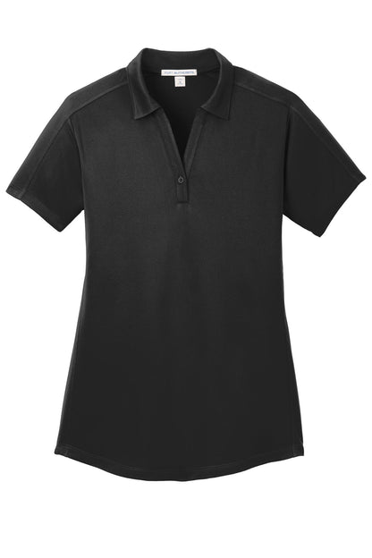 Port Authority Women's Diamond Jacquard Polo. L569 Black