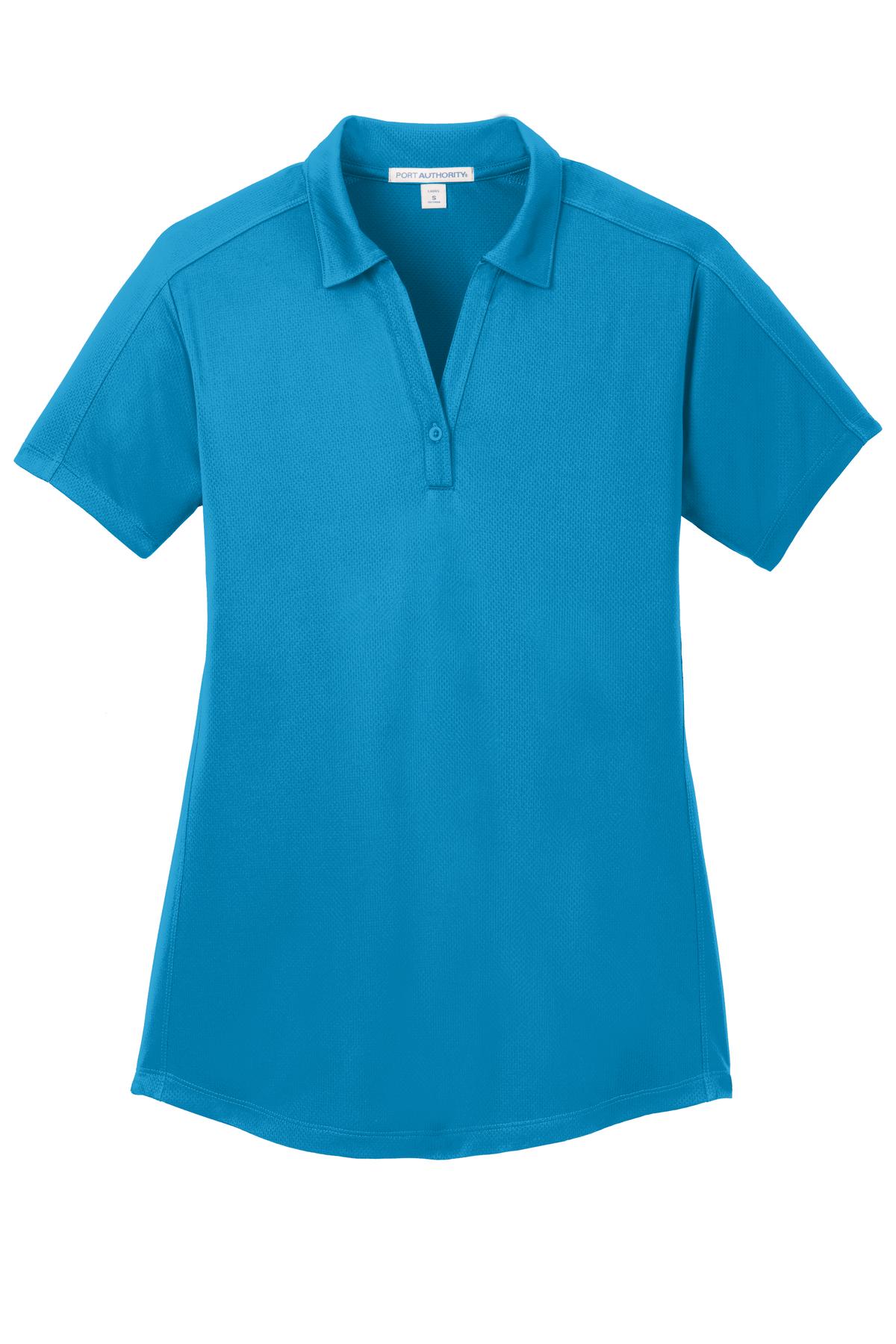Port Authority Women's Diamond Jacquard Polo. L569 Blue Wake