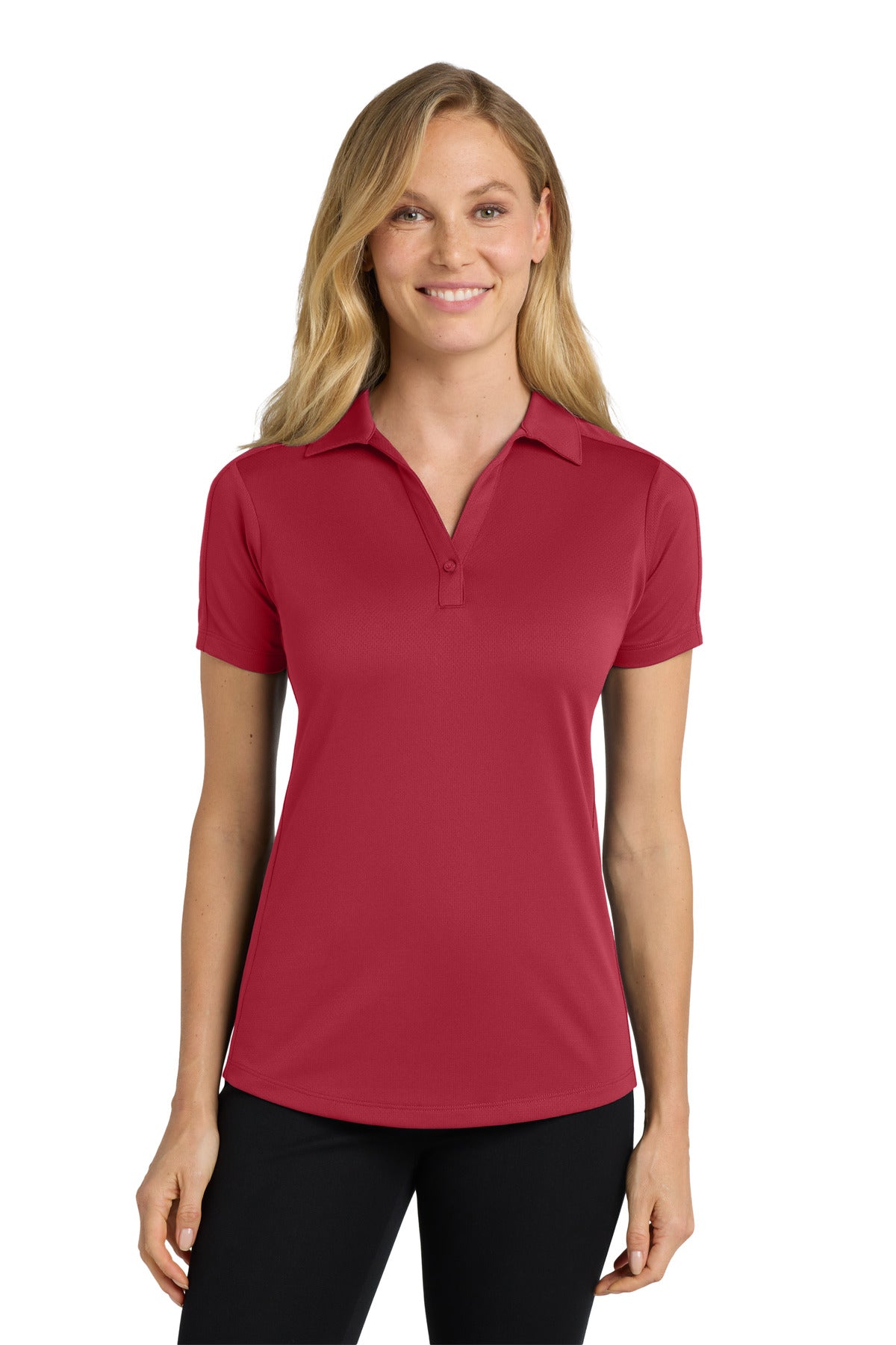 Port Authority Women's Diamond Jacquard Polo L569 Rich Red