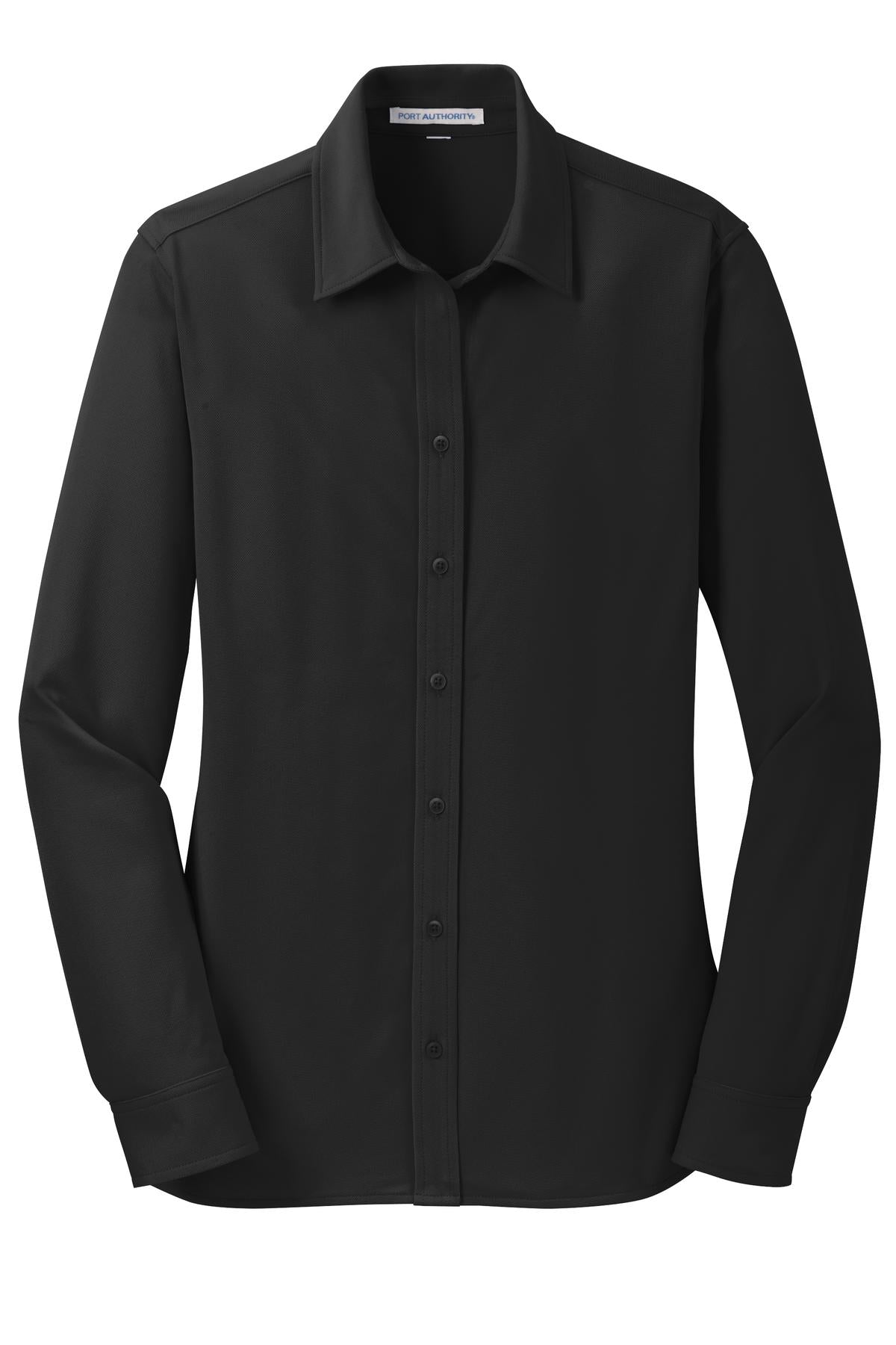 Port Authority Women's Dimension Knit Dress Shirt. L570 Black