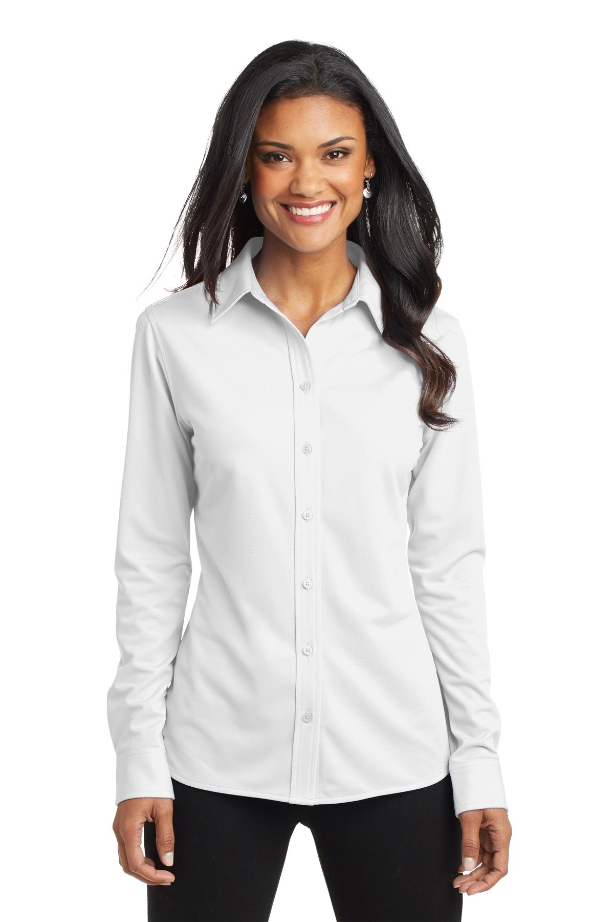 Port Authority Women's Dimension Knit Dress Shirt. L570 White