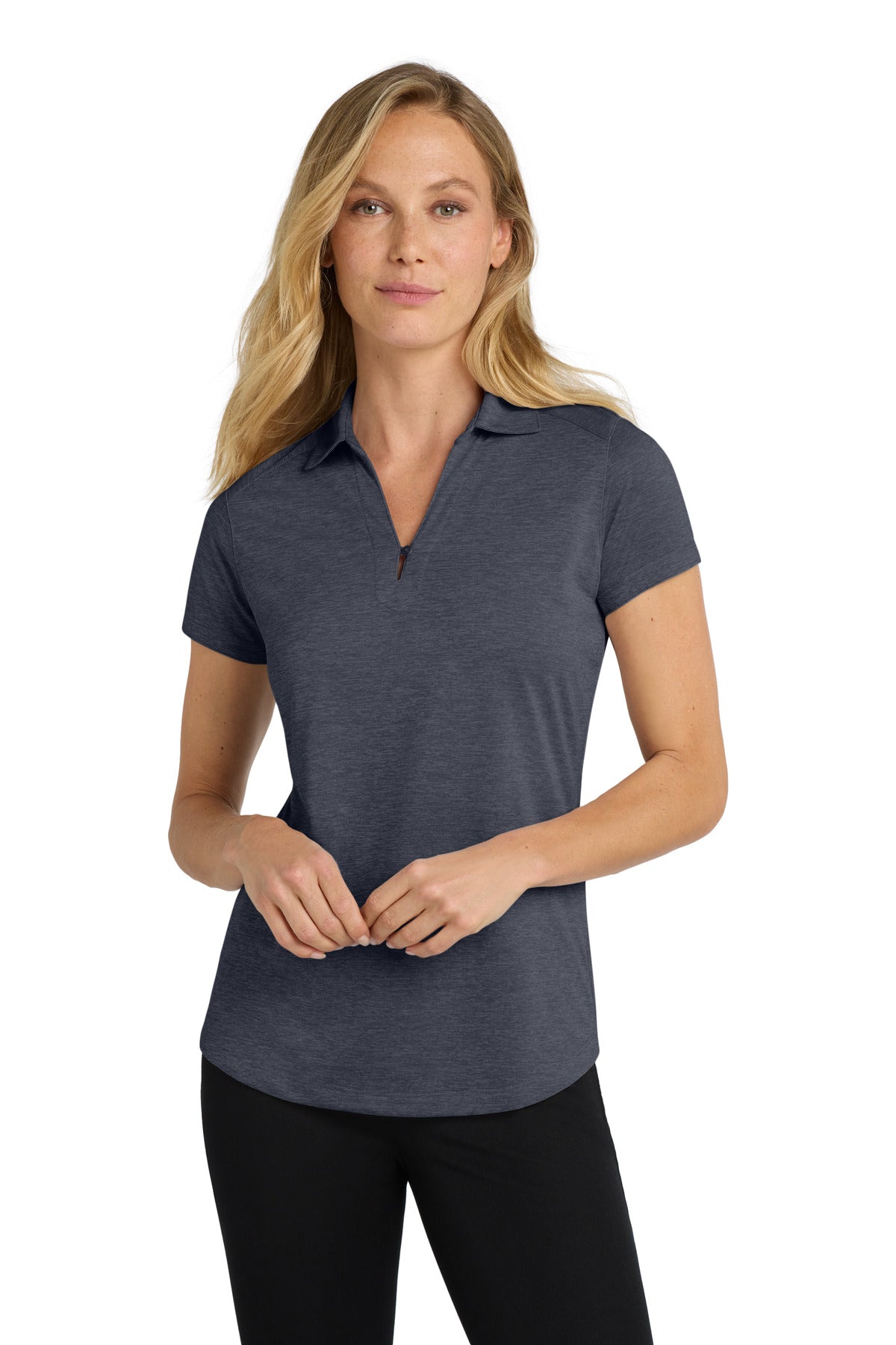 Port Authority Women's Digi Heather Performance Polo L574 Dark Grey
