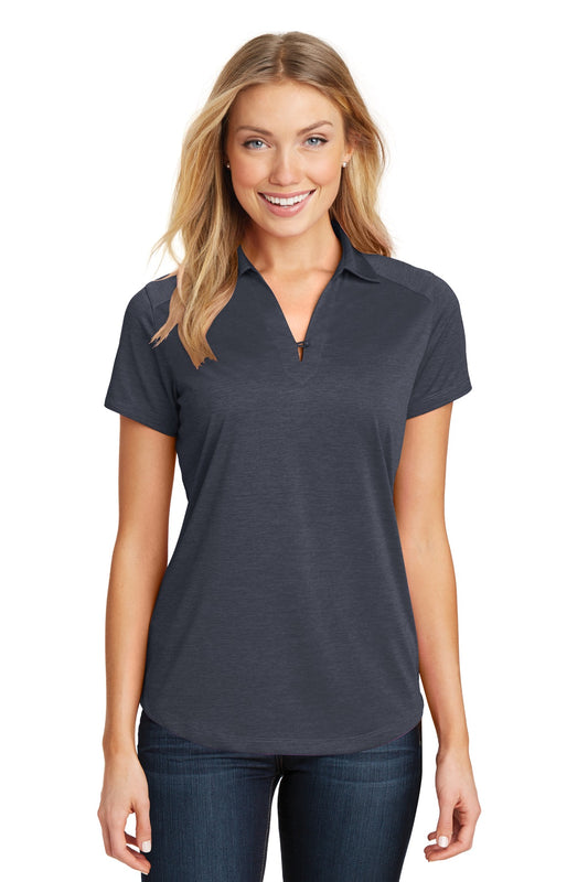 Port Authority Women's Digi Heather Performance Polo. L574 Dark Grey