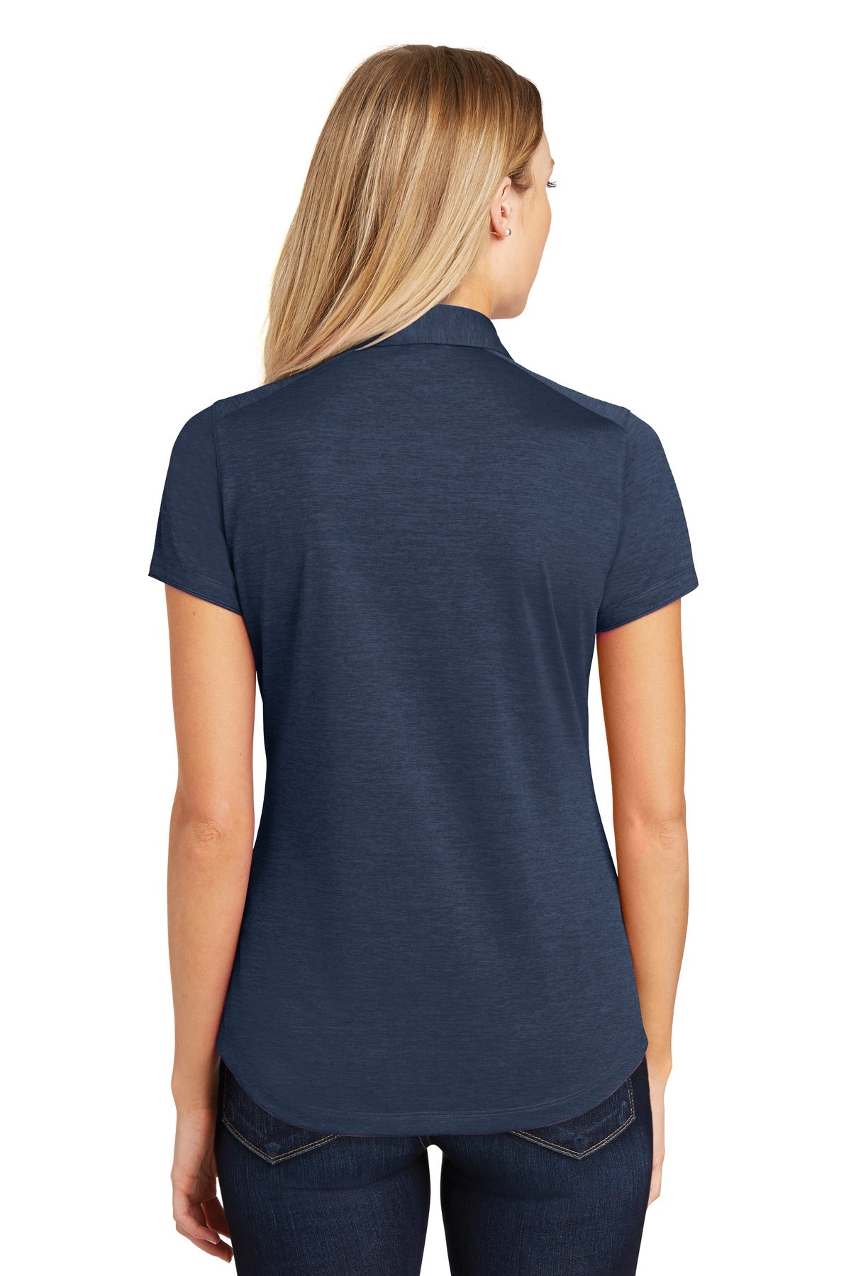 Port Authority Women's Digi Heather Performance Polo. L574 Dress Blue Navy