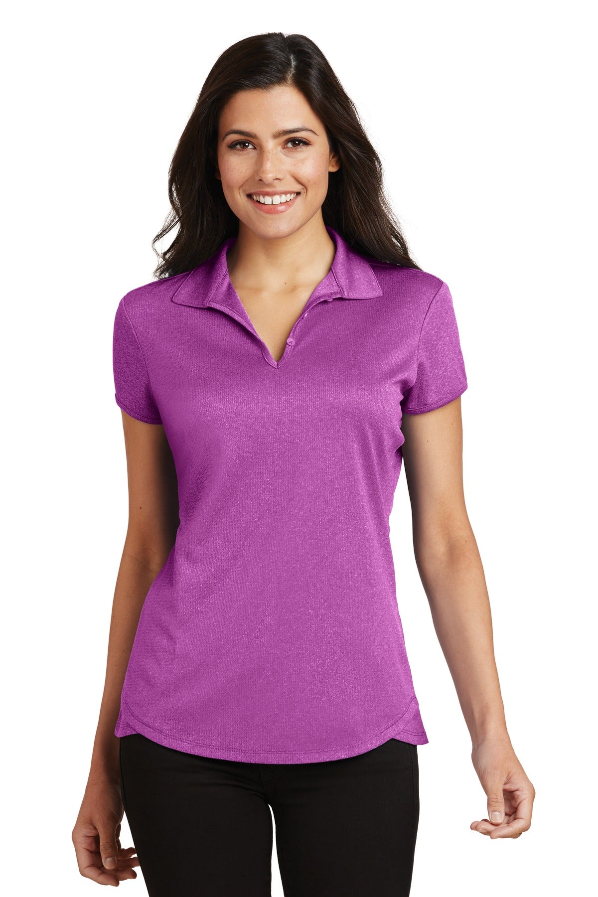 Port Authority Women's Trace Heather Polo. L576 Berry Heather