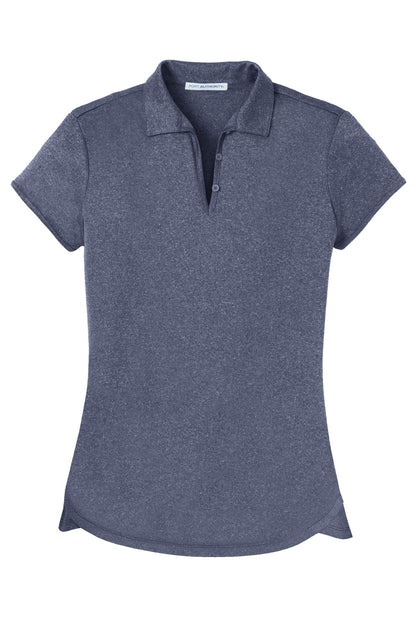 Port Authority Women's Trace Heather Polo. L576 True Navy Heather