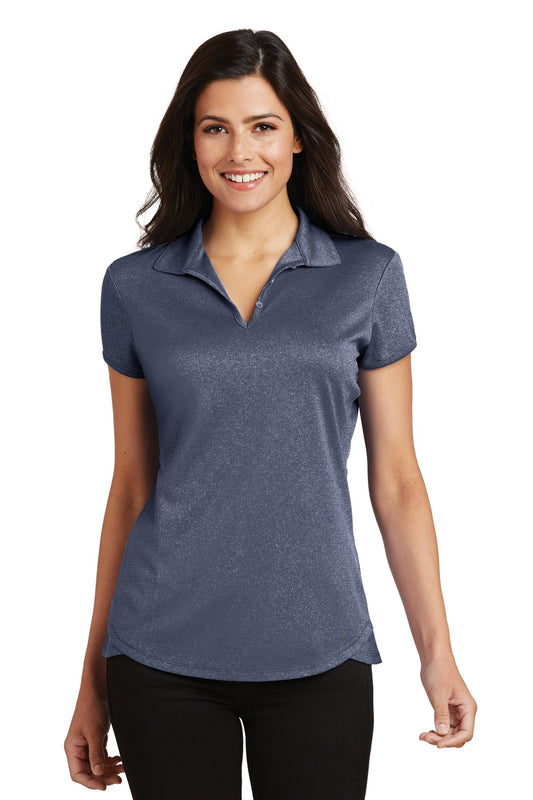Port Authority Women's Trace Heather Polo. L576 True Navy Heather
