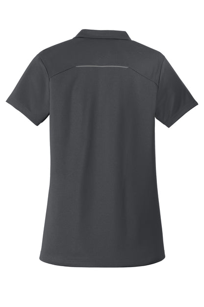 Port Authority Women's Pinpoint Mesh Zip Polo. L580 Battleship Grey