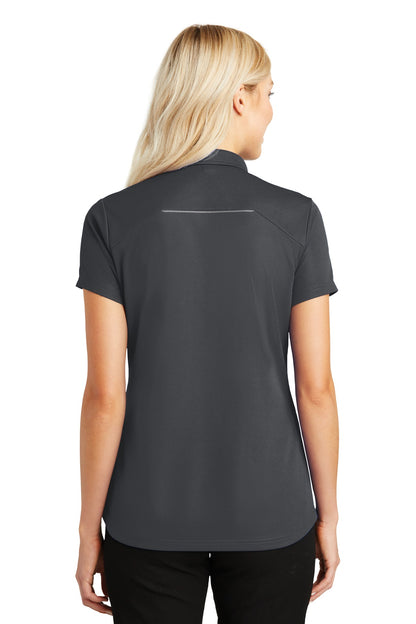 Port Authority Women's Pinpoint Mesh Zip Polo. L580 Battleship Grey