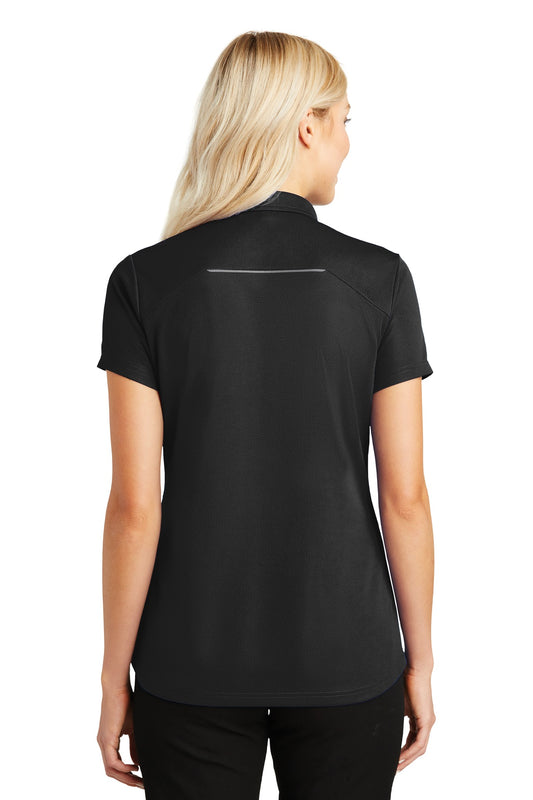 Port Authority Women's Pinpoint Mesh Zip Polo. L580 Black