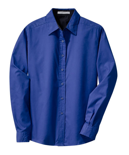Port Authority Women's Long Sleeve Easy Care Shirt.  L608 Royal/ Classic Navy