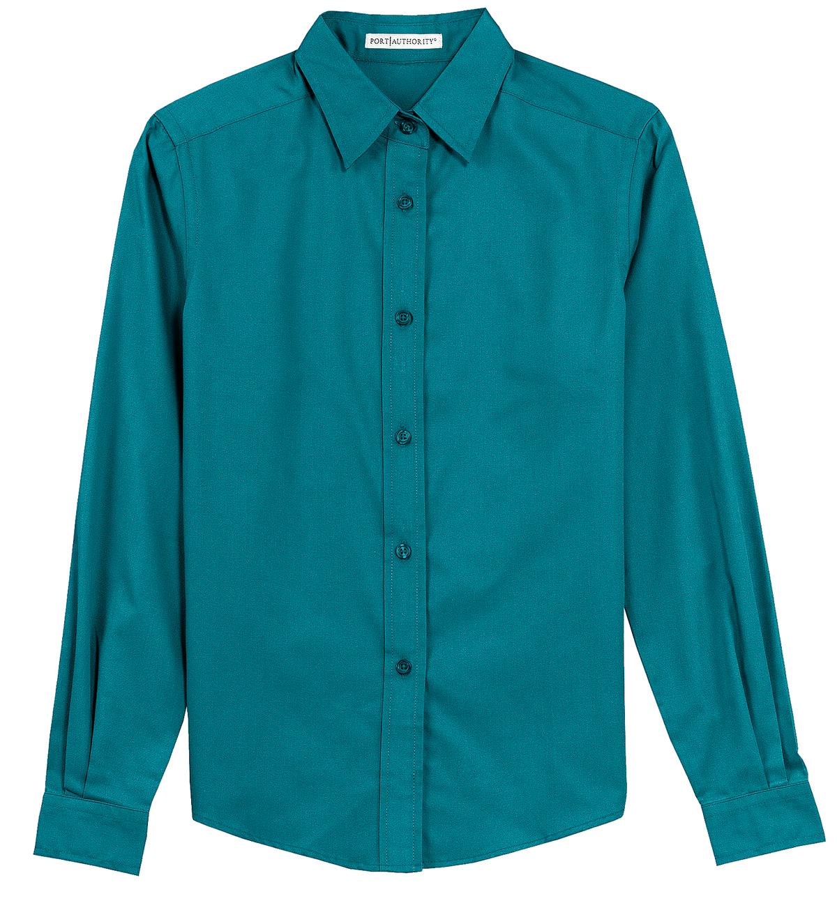Port Authority Women's Long Sleeve Easy Care Shirt.  L608 Teal Green