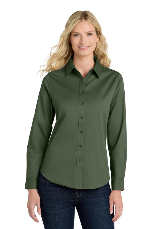 Port Authority Women's Long Sleeve Easy Care Shirt L608 Clover Green