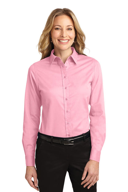 Port Authority Women's Long Sleeve Easy Care Shirt.  L608 Light Pink