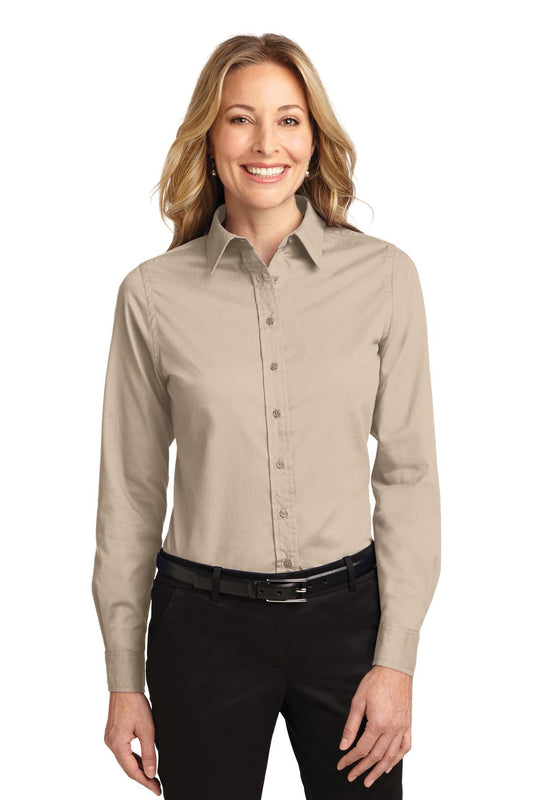 Port Authority Women's Long Sleeve Easy Care Shirt.  L608 Stone