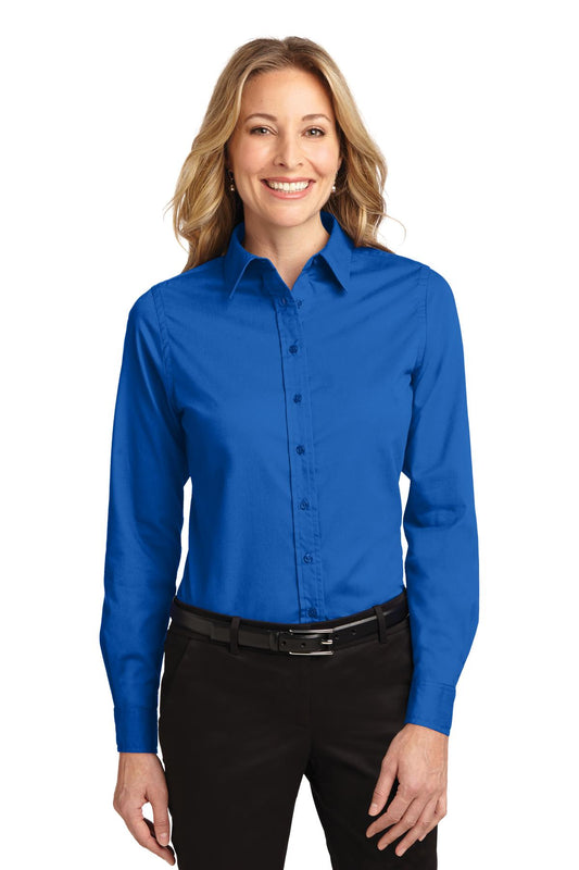 Port Authority Women's Long Sleeve Easy Care Shirt.  L608 Strong Blue