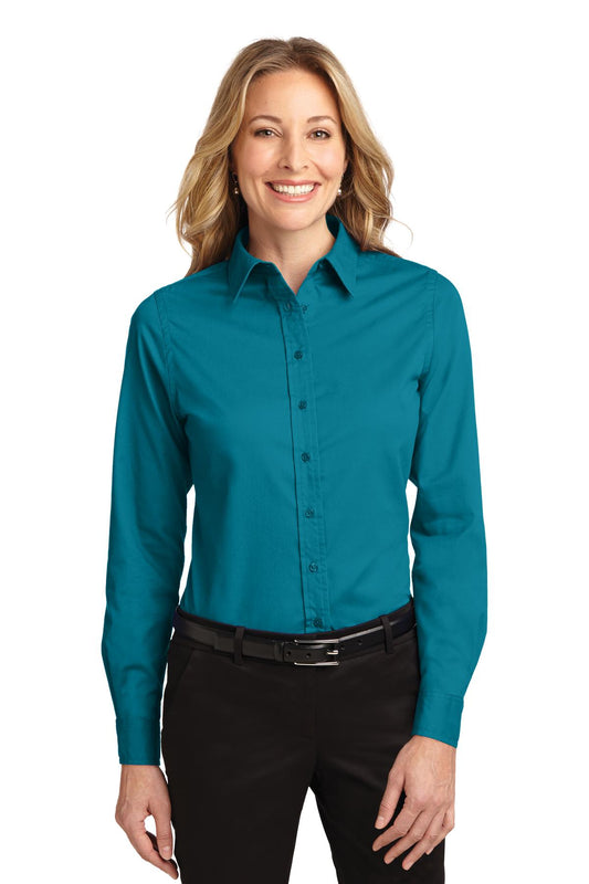 Port Authority Women's Long Sleeve Easy Care Shirt.  L608 Teal Green
