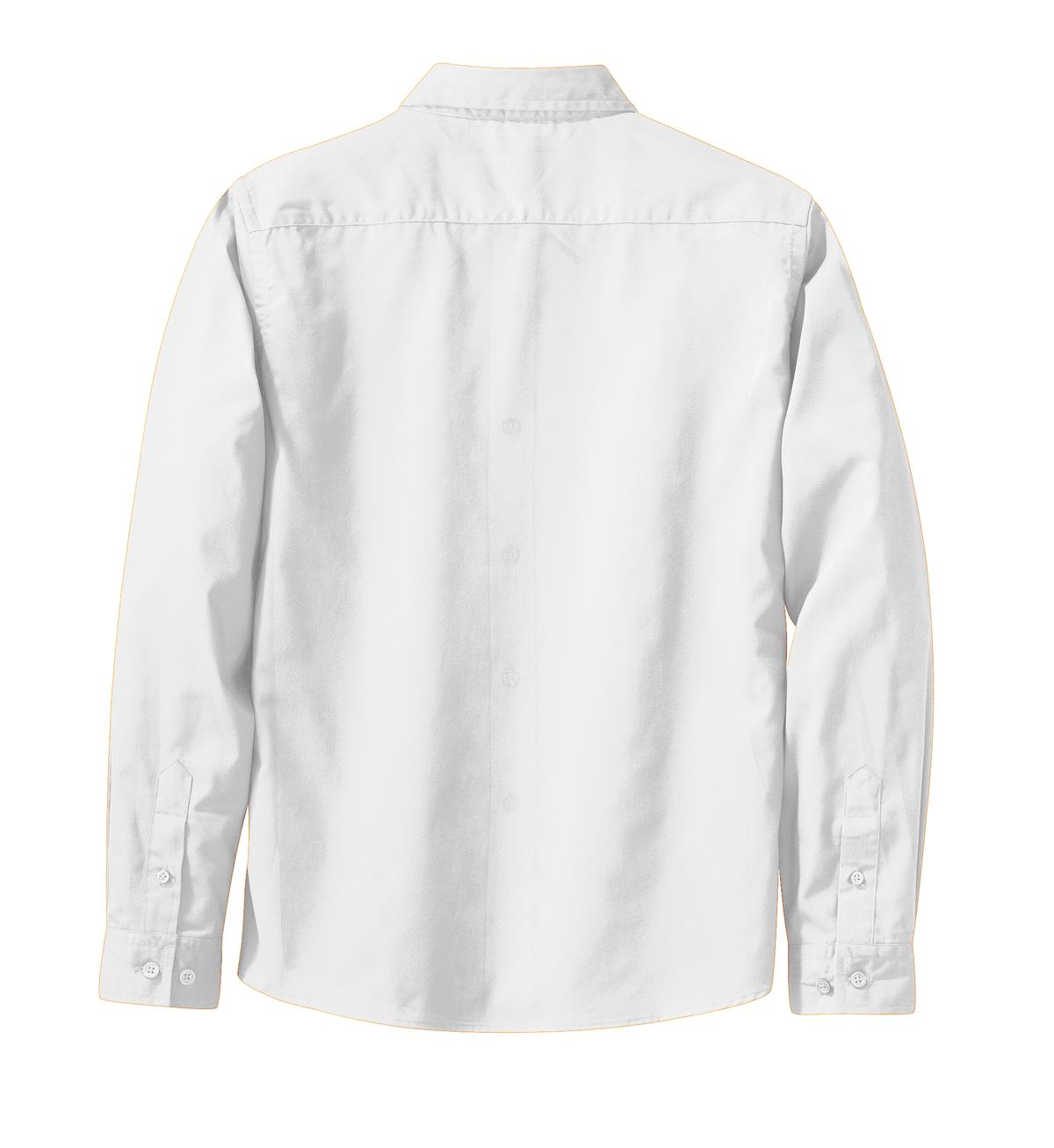 Port Authority Women's Long Sleeve Easy Care Shirt.  L608 White/ Light Stone