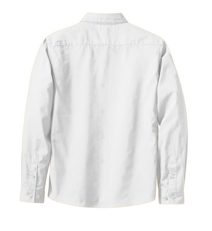 Port Authority Women's Long Sleeve Easy Care Shirt.  L608 White/ Light Stone