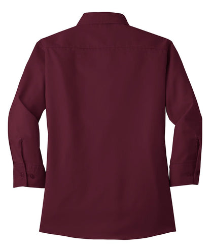 Port Authority Women's 3/4-Sleeve Easy Care Shirt. L612 Burgundy