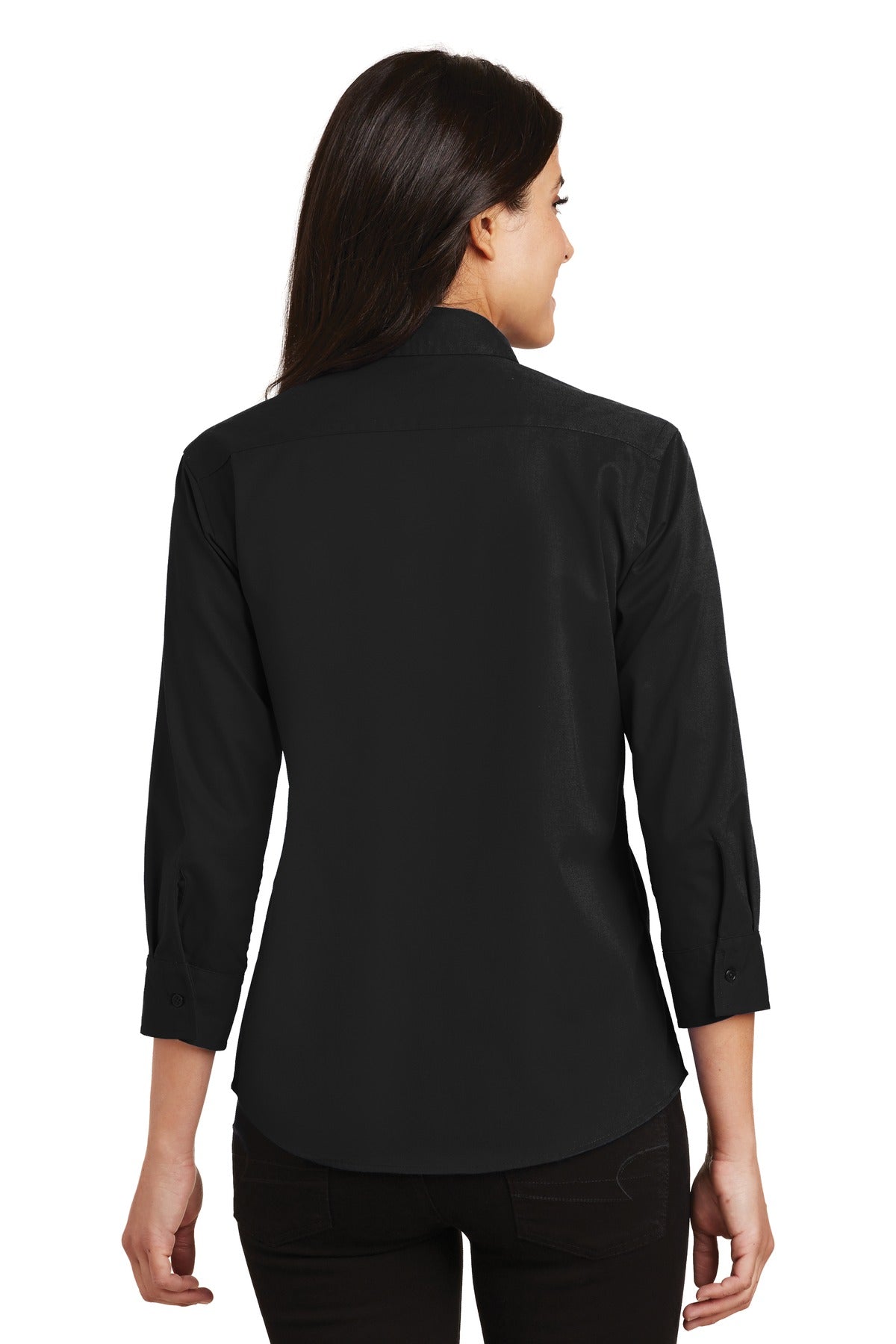 Port Authority Women's 3/4-Sleeve Easy Care Shirt. L612 Black