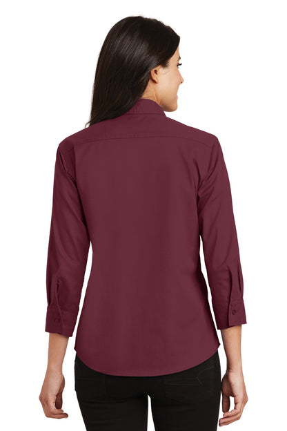 Port Authority Women's 3/4-Sleeve Easy Care Shirt. L612 Burgundy