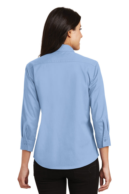 Port Authority Women's 3/4-Sleeve Easy Care Shirt. L612 Light Blue
