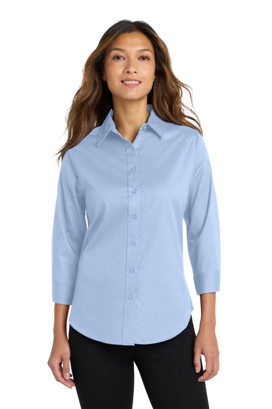 Port Authority Women's 3/4-Sleeve Easy Care Shirt L612 Light Blue