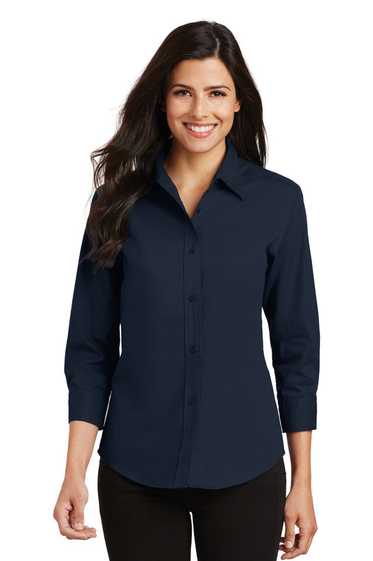 Port Authority Women's 3/4-Sleeve Easy Care Shirt. L612 Navy