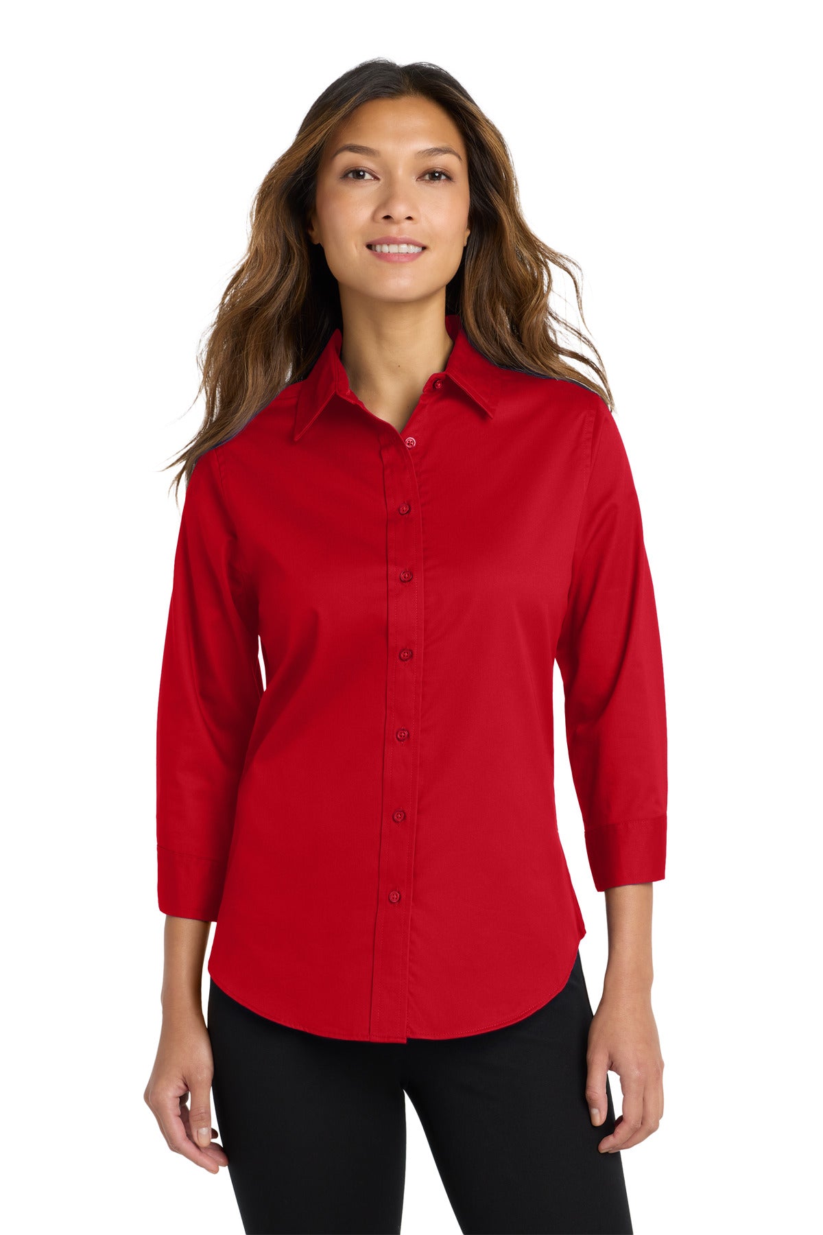 Port Authority Women's 3/4-Sleeve Easy Care Shirt L612 Red