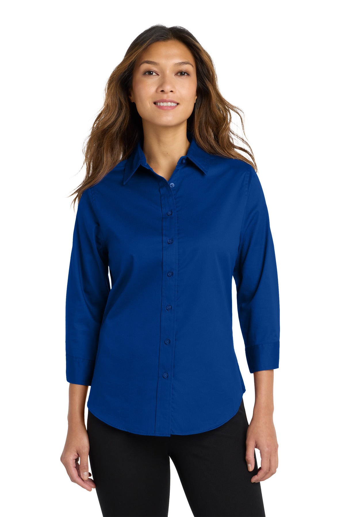 Port Authority Women's 3/4-Sleeve Easy Care Shirt L612 Royal