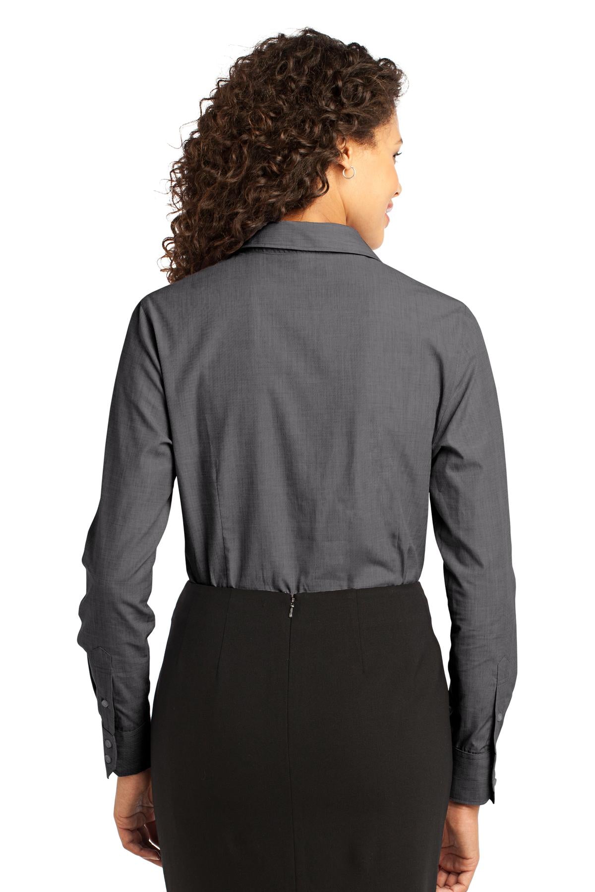 Port Authority Women's Crosshatch Easy Care Shirt. L640 Soft Black