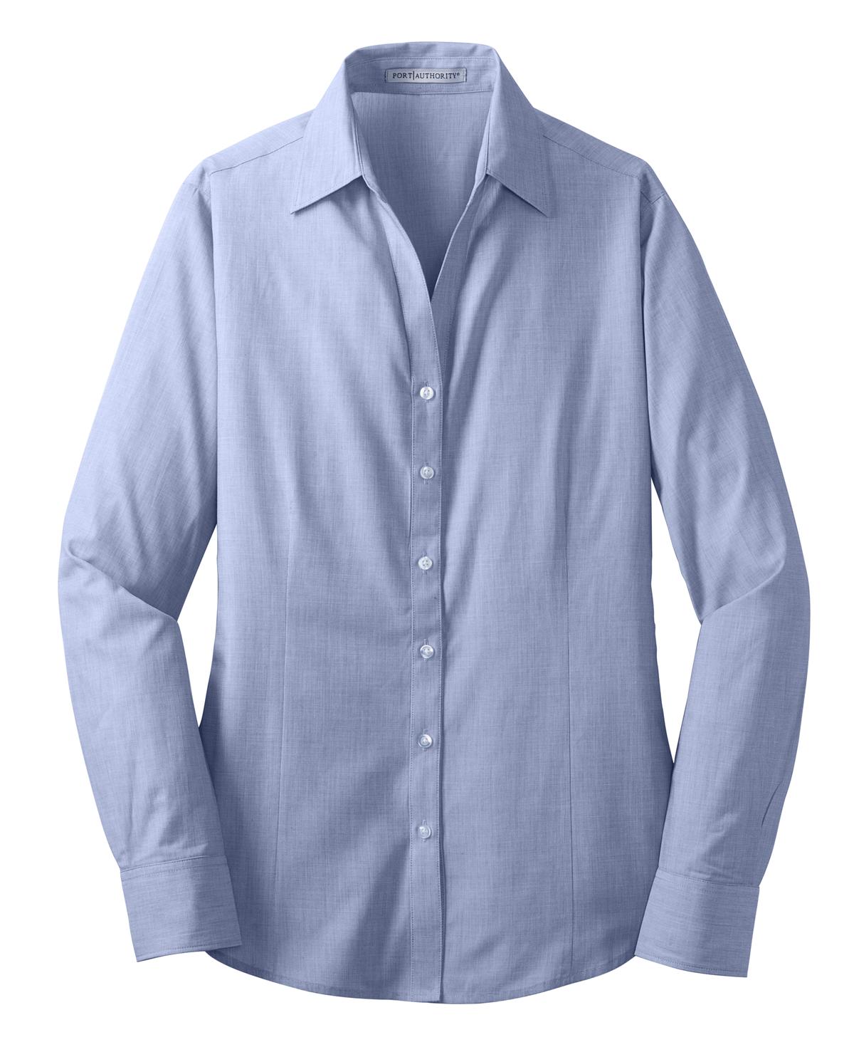Port Authority Women's Crosshatch Easy Care Shirt. L640 Chambray Blue