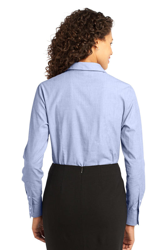 Port Authority Women's Crosshatch Easy Care Shirt. L640 Chambray Blue