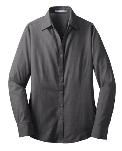 Port Authority Women's Crosshatch Easy Care Shirt. L640 Soft Black